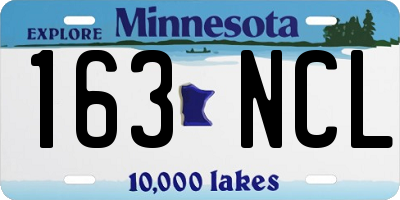 MN license plate 163NCL