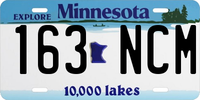 MN license plate 163NCM
