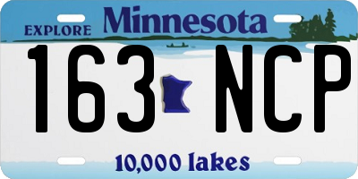 MN license plate 163NCP