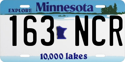 MN license plate 163NCR
