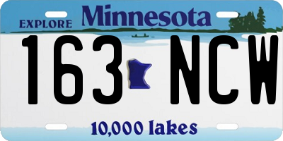 MN license plate 163NCW