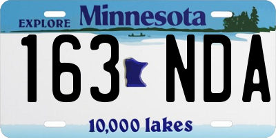 MN license plate 163NDA