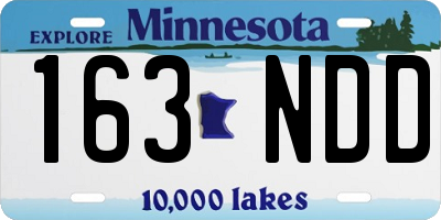 MN license plate 163NDD