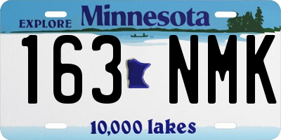 MN license plate 163NMK