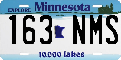 MN license plate 163NMS