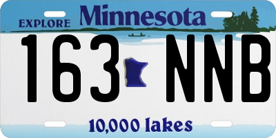 MN license plate 163NNB