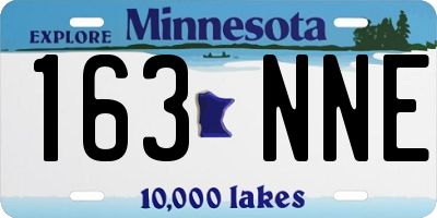MN license plate 163NNE