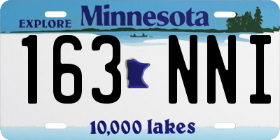 MN license plate 163NNI