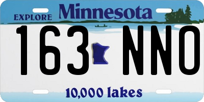 MN license plate 163NNO