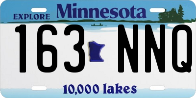 MN license plate 163NNQ