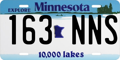 MN license plate 163NNS