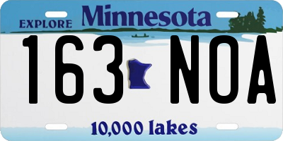 MN license plate 163NOA
