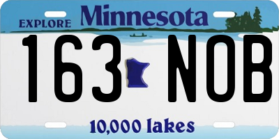 MN license plate 163NOB