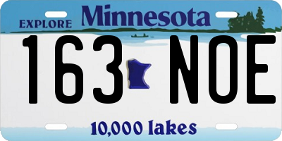 MN license plate 163NOE