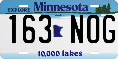 MN license plate 163NOG