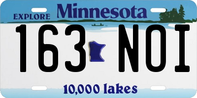 MN license plate 163NOI