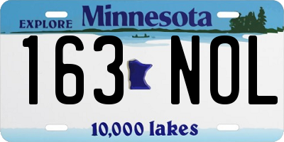 MN license plate 163NOL