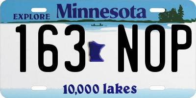 MN license plate 163NOP