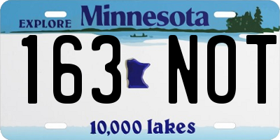 MN license plate 163NOT