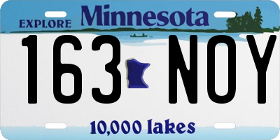 MN license plate 163NOY