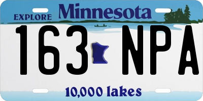 MN license plate 163NPA