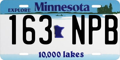 MN license plate 163NPB