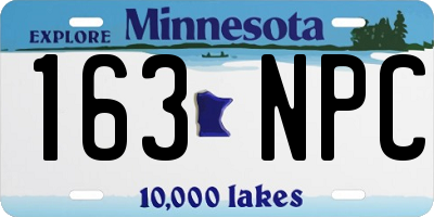 MN license plate 163NPC