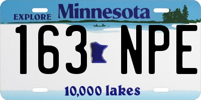 MN license plate 163NPE