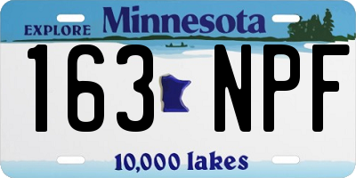 MN license plate 163NPF