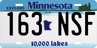 MN license plate 163NSF