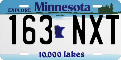 MN license plate 163NXT