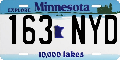 MN license plate 163NYD