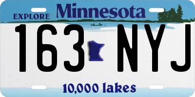 MN license plate 163NYJ