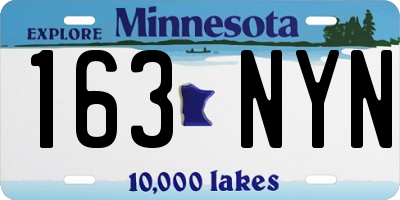 MN license plate 163NYN