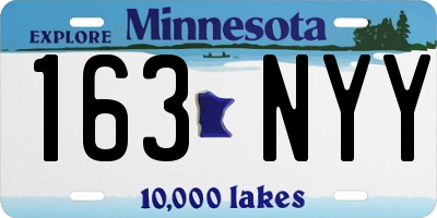 MN license plate 163NYY