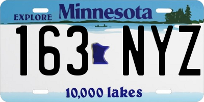 MN license plate 163NYZ