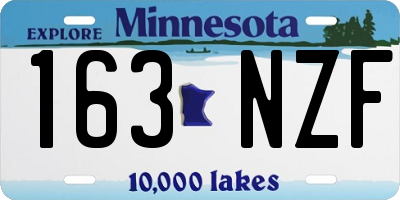 MN license plate 163NZF