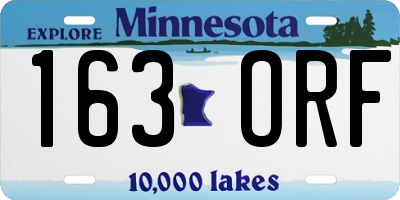MN license plate 163ORF