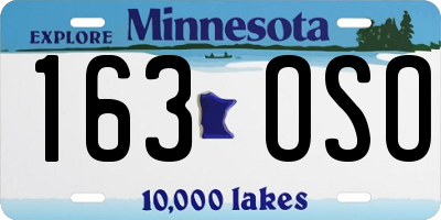 MN license plate 163OSO