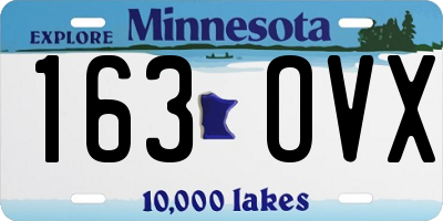 MN license plate 163OVX