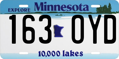 MN license plate 163OYD