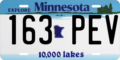 MN license plate 163PEV