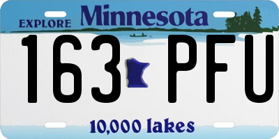 MN license plate 163PFU