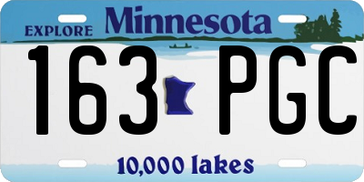 MN license plate 163PGC