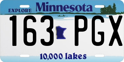 MN license plate 163PGX