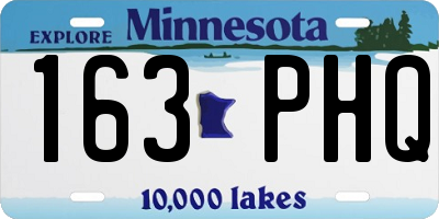 MN license plate 163PHQ