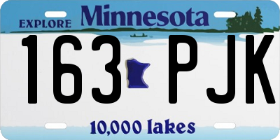 MN license plate 163PJK
