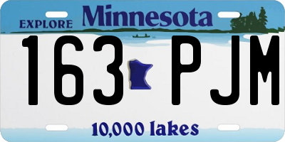 MN license plate 163PJM