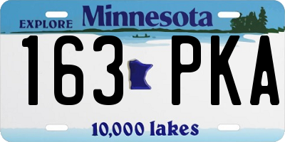MN license plate 163PKA