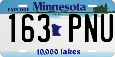 MN license plate 163PNU